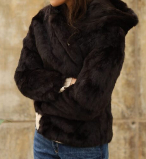 Chaqueta capucha conejo