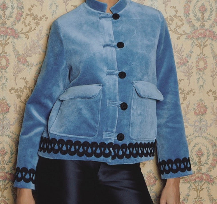 chaqueta tang velvet azul
