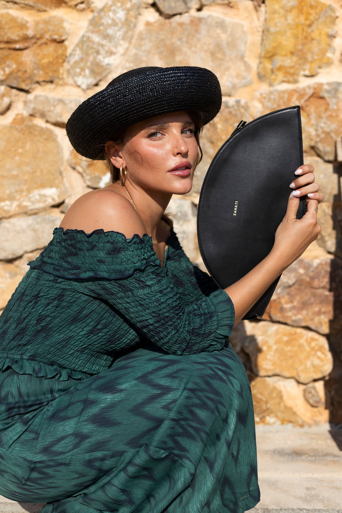 Bolso Abanico Lissé Negro de Zahati · detalle 6