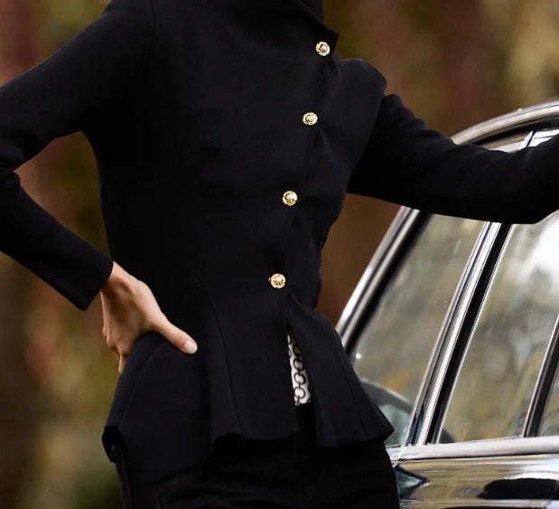 chaqueta punto celia negra