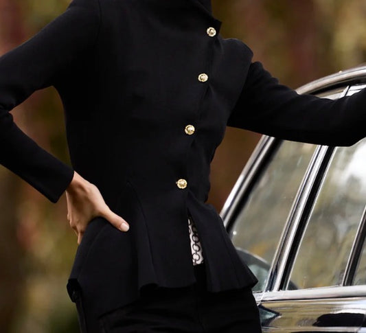 chaqueta punto celia negra