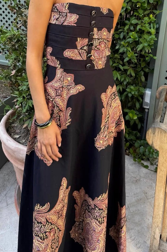 Vestido pliegues negro