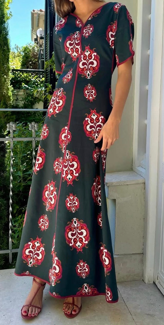 Vestido trébol verde rojo