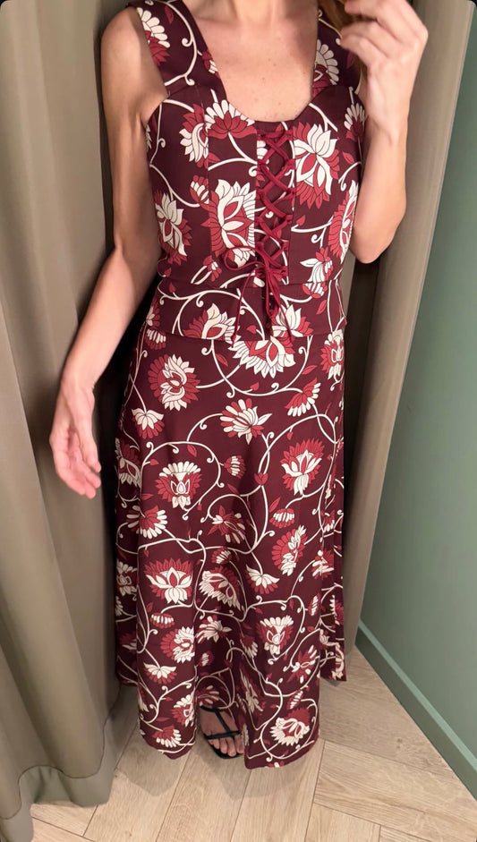 VESTIDO SET CORSÉ BURDEOS