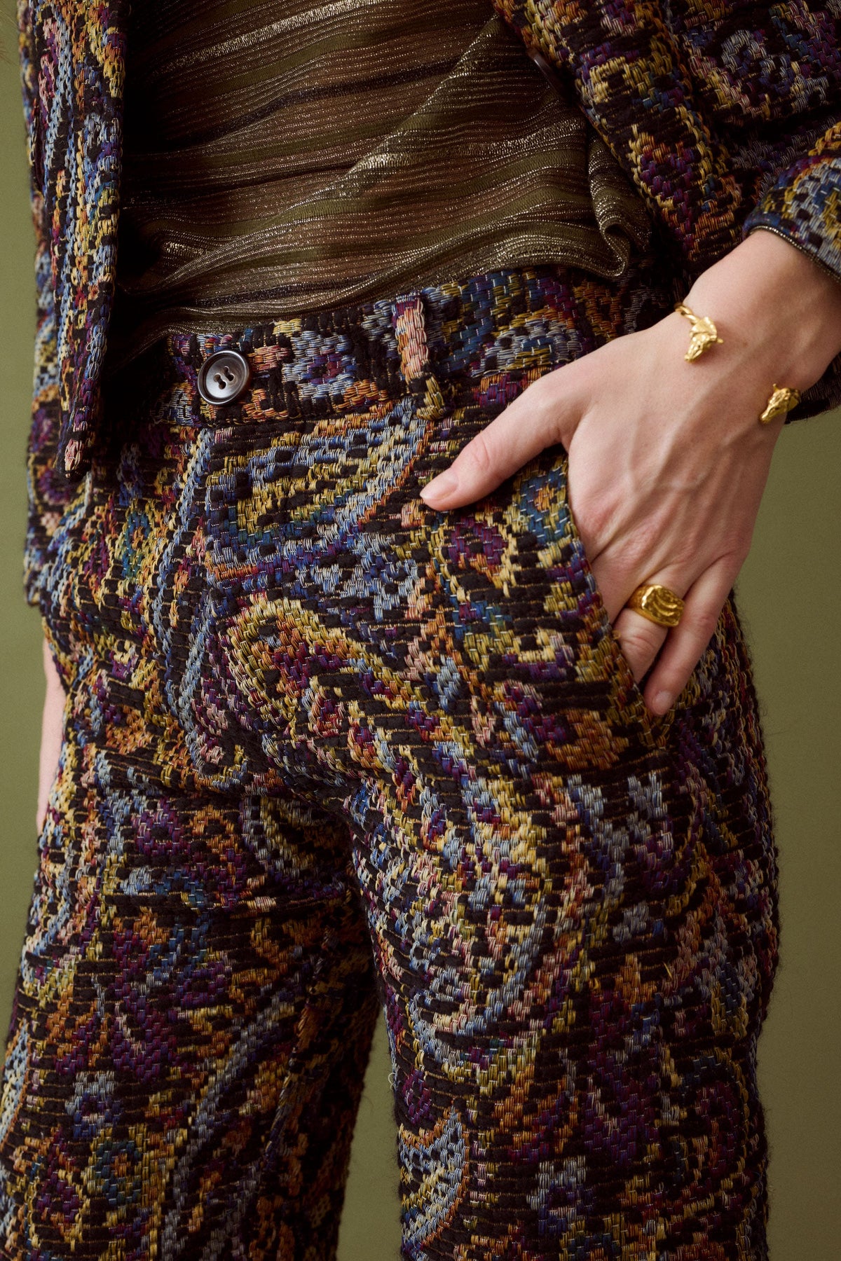 Pantalón Brocado Gitanillo de Triana de Josephine, detalle – PORTICO Concept Turó Park
