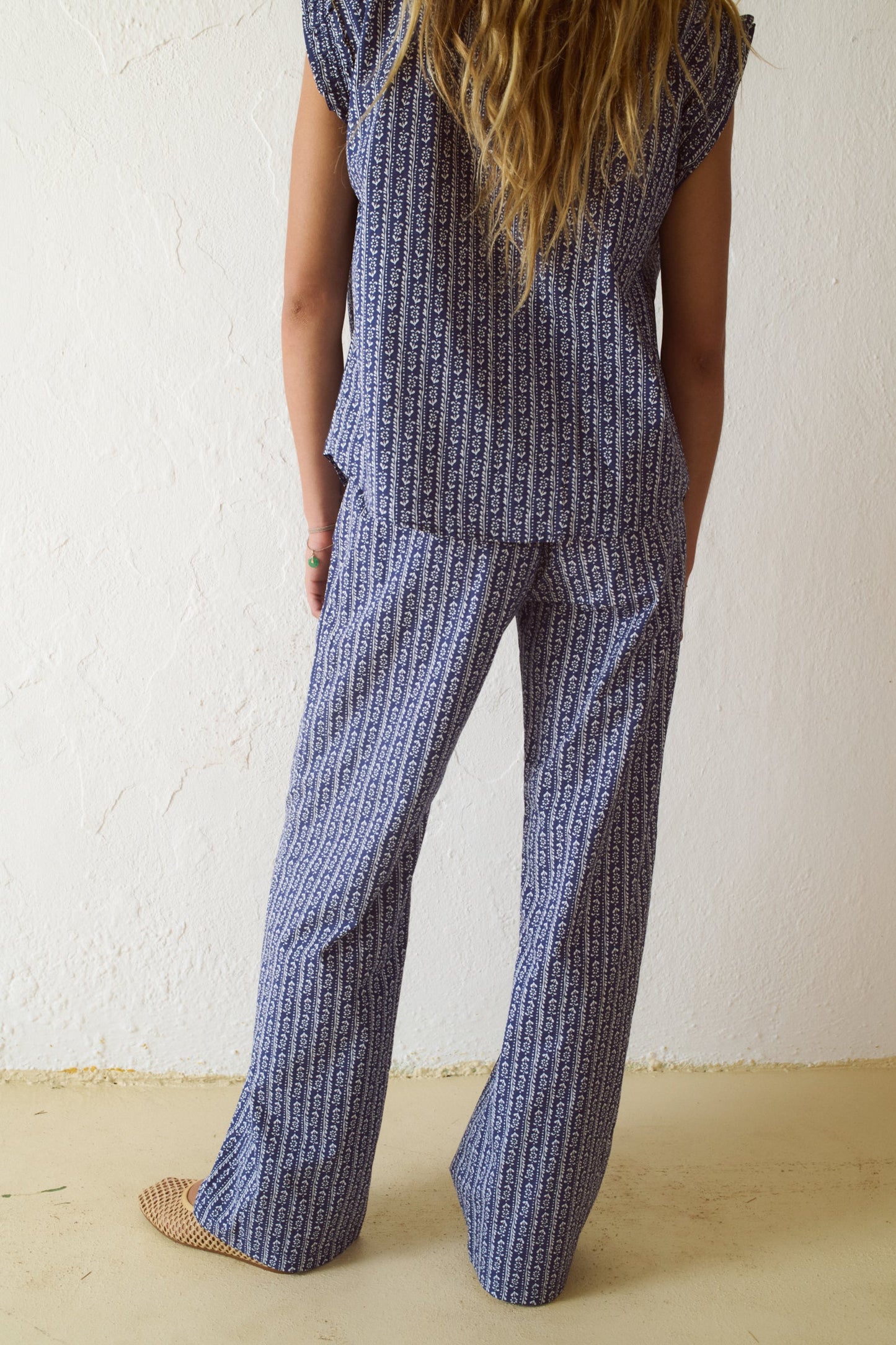 Pantalón flores Sa Rápita Josephine cintura goma