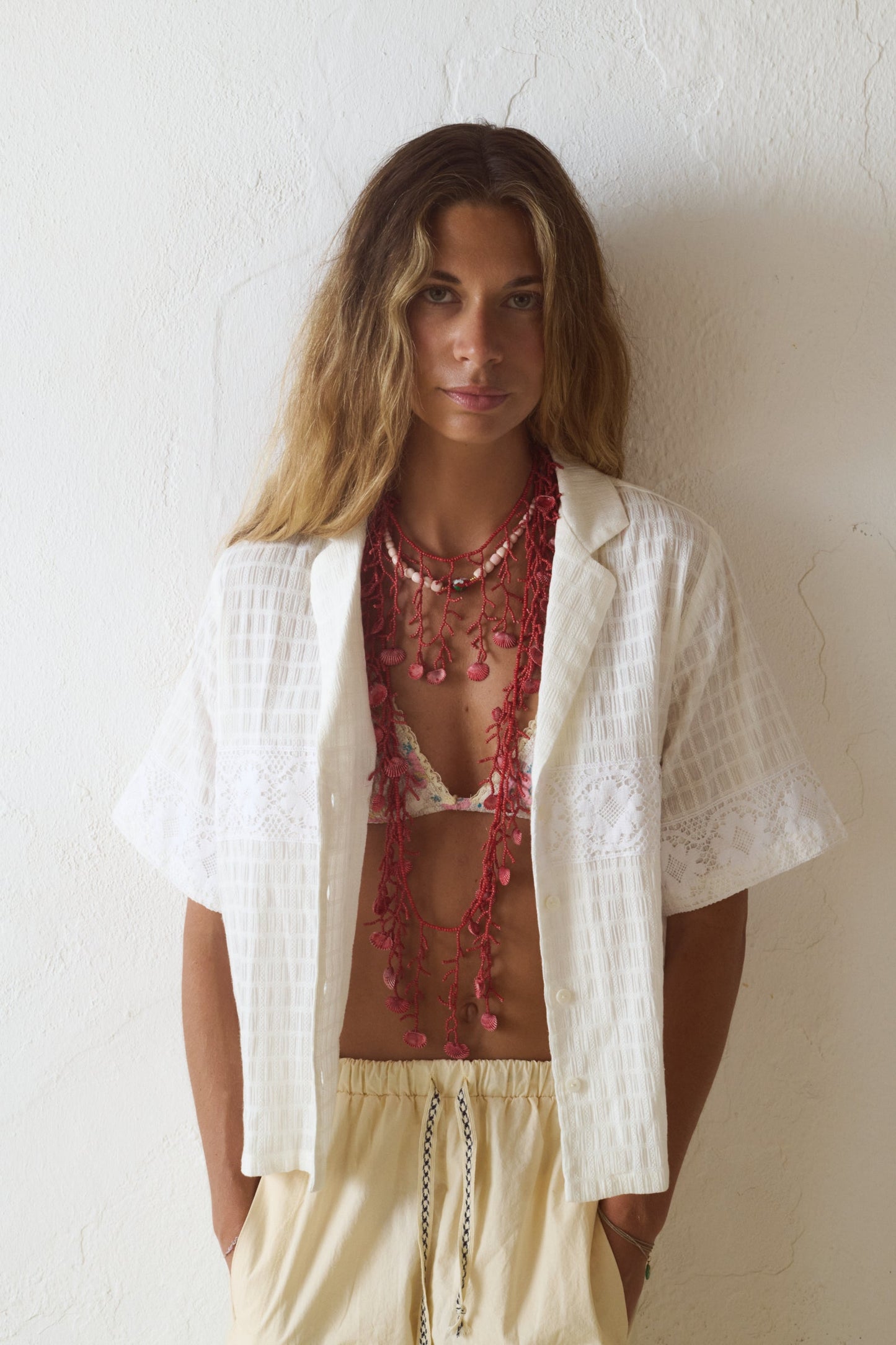 Camisa Es Trenc Josephine detalle tejido