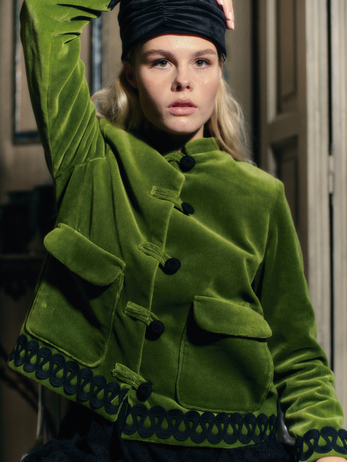 Chaqueta Tang Pistachio de Laganini · terciopelo 100% algodón verde pistacho