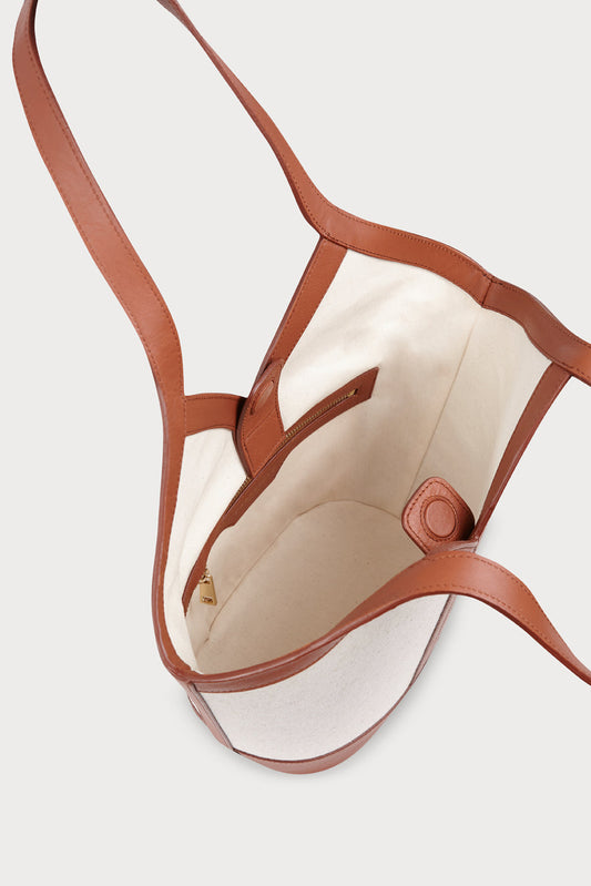 Bolso Gaia Brown Linen de Carnevale Madrid · detalle 1