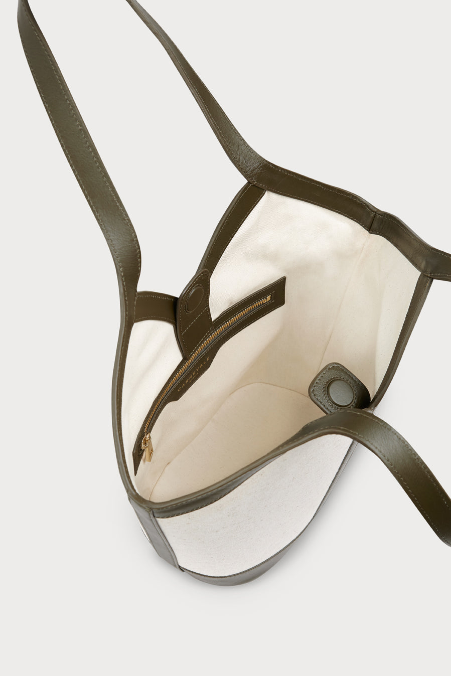 Bolso Gaia Army Linen de Carnevale Madrid · detalle 3