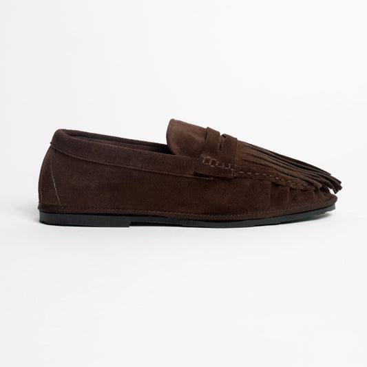Mocasines Louvre con Flecos Chocolate de Ilio Smeraldo · detalle 1