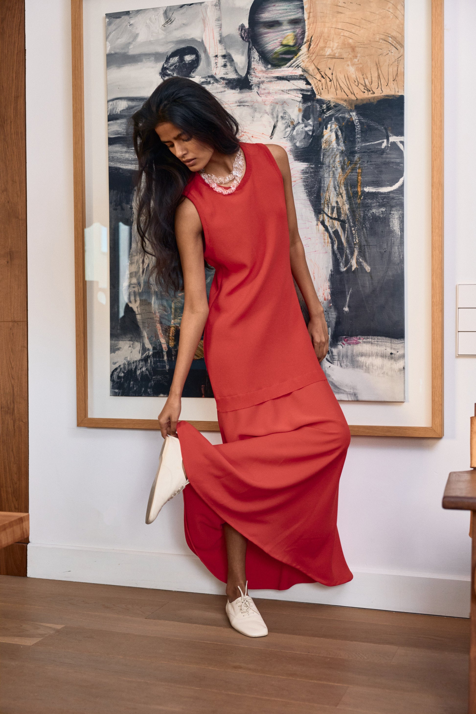 Vestido Sandra rojo de Laia Alen – Laia Alen · PORTICO Concept, Turó Park Barcelona (vista 2)