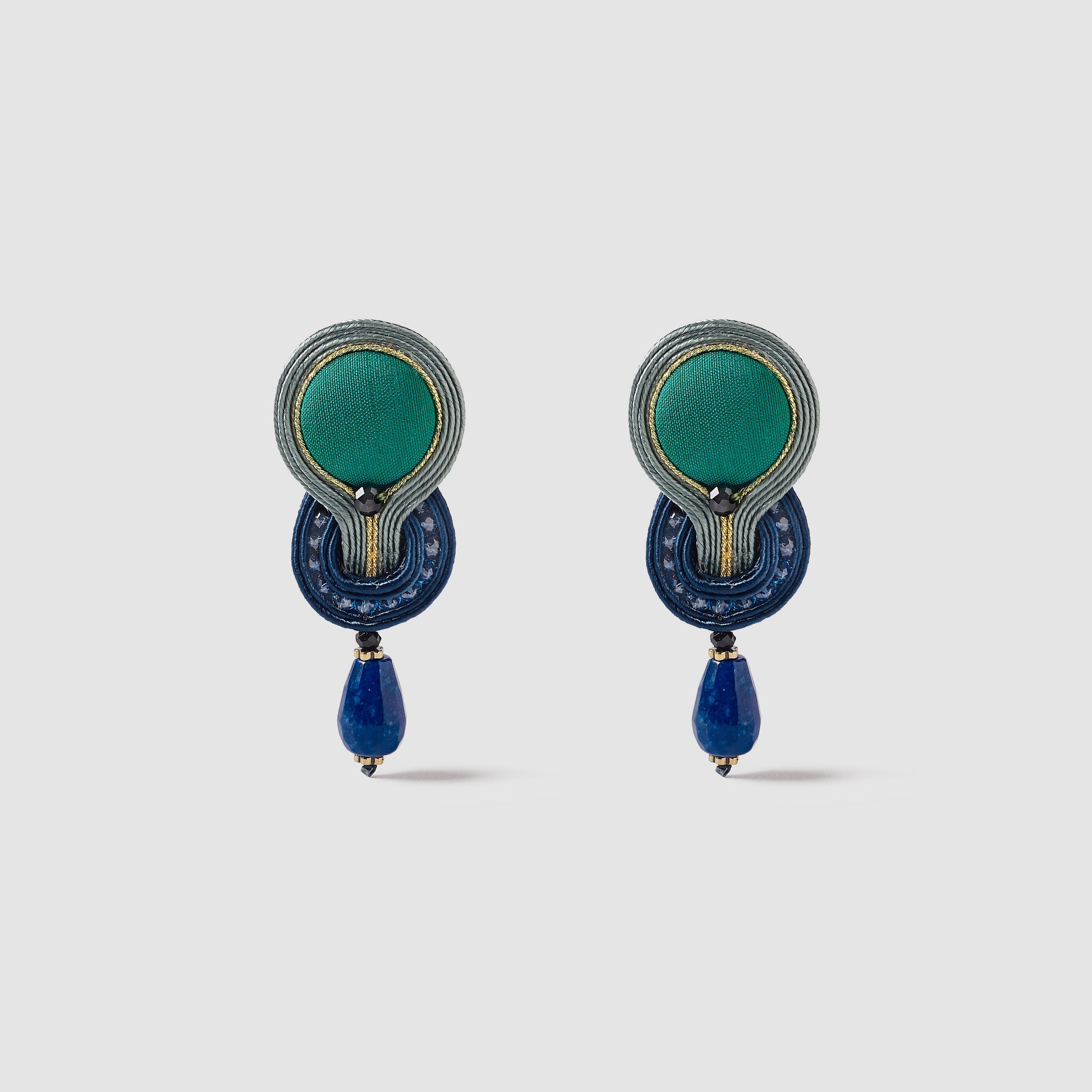 Pendientes Tommasa Denim en verde y azul denim – Musula · PORTICO Concept, Turó Park Barcelona