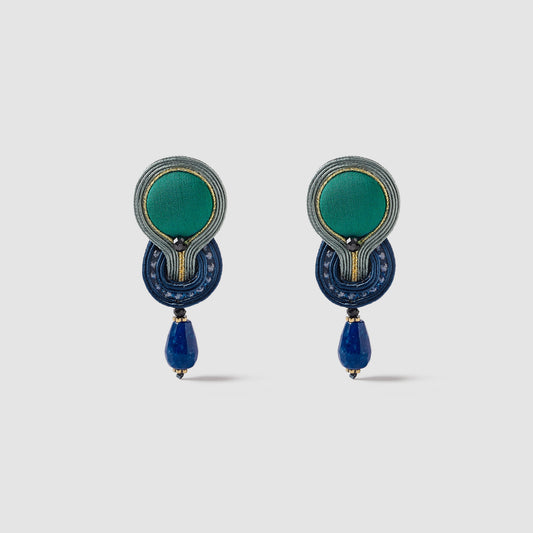 Pendientes Tommasa Denim en verde y azul denim – Musula · PORTICO Concept, Turó Park Barcelona