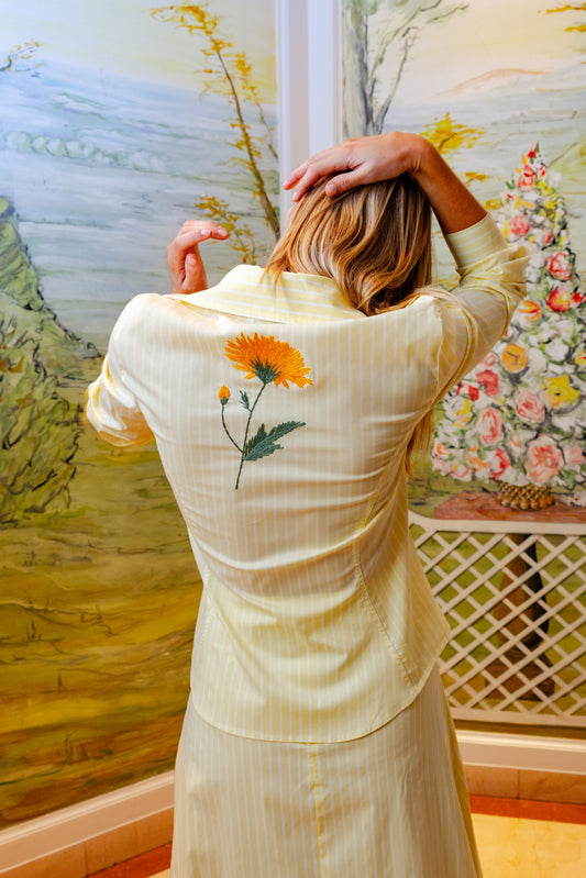 Camisa de algodón a rayas amarillas – Copines · PORTICO Concept, Turó Park Barcelona