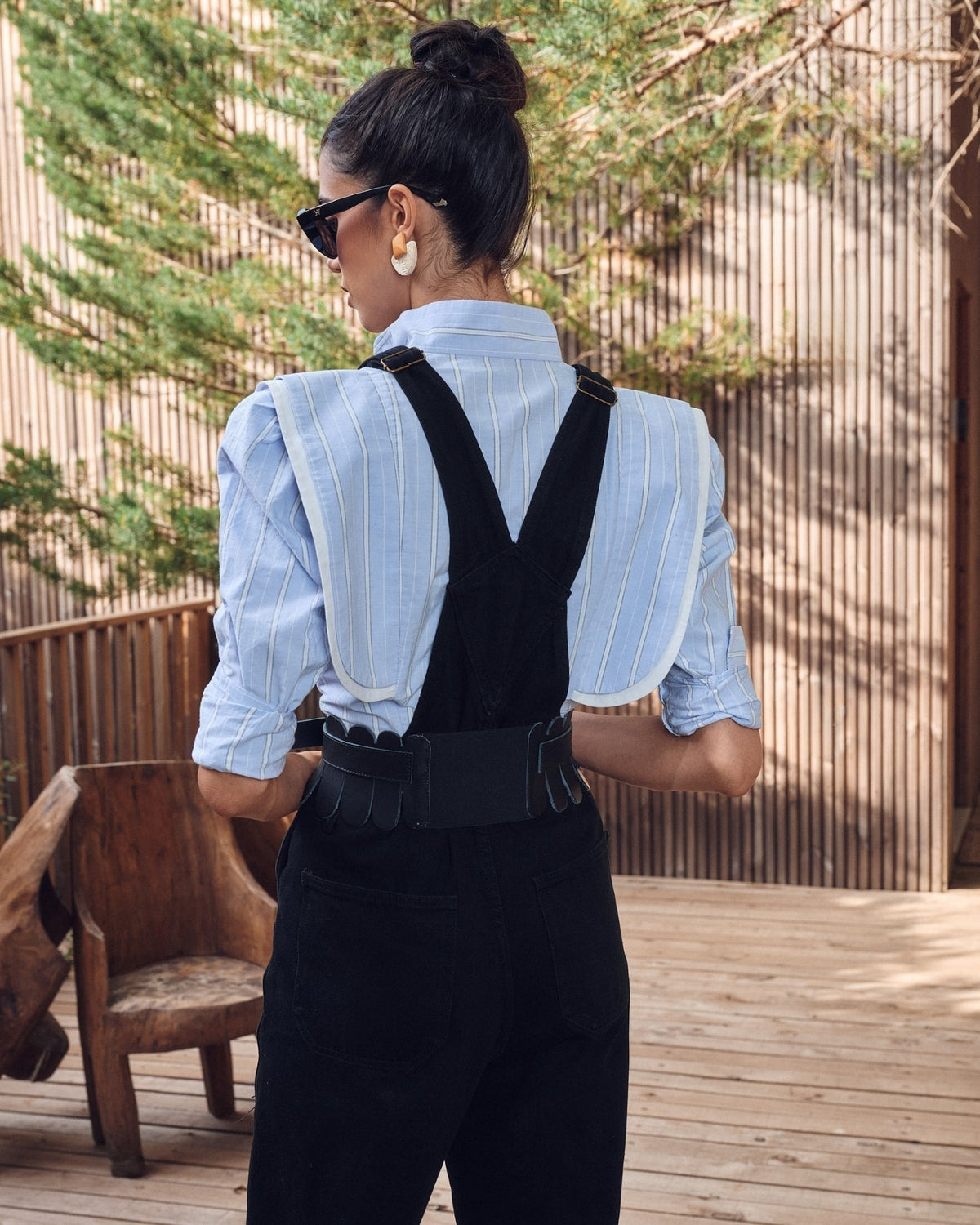Camisa Anna Azul Rayas de IQ Collection · detalle 2