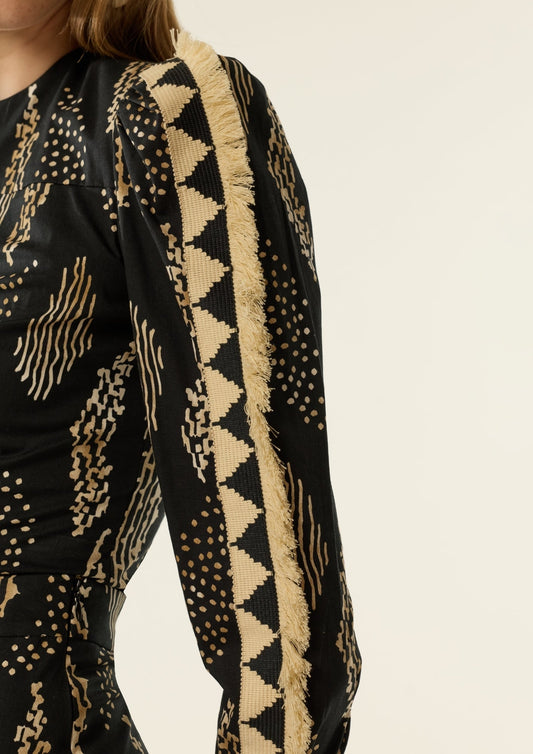 Camisa Elva Negro de IQ Collection · detalle 1