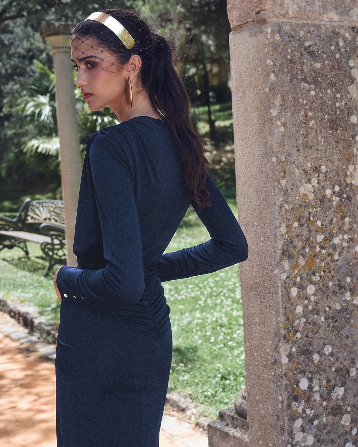 Vestido Gio Azul Marino de IQ Collection · detalle 3