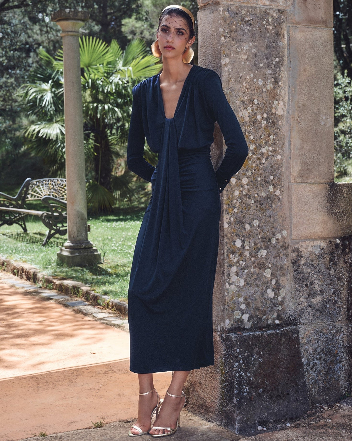 Vestido Gio Azul Marino de IQ Collection · detalle 4