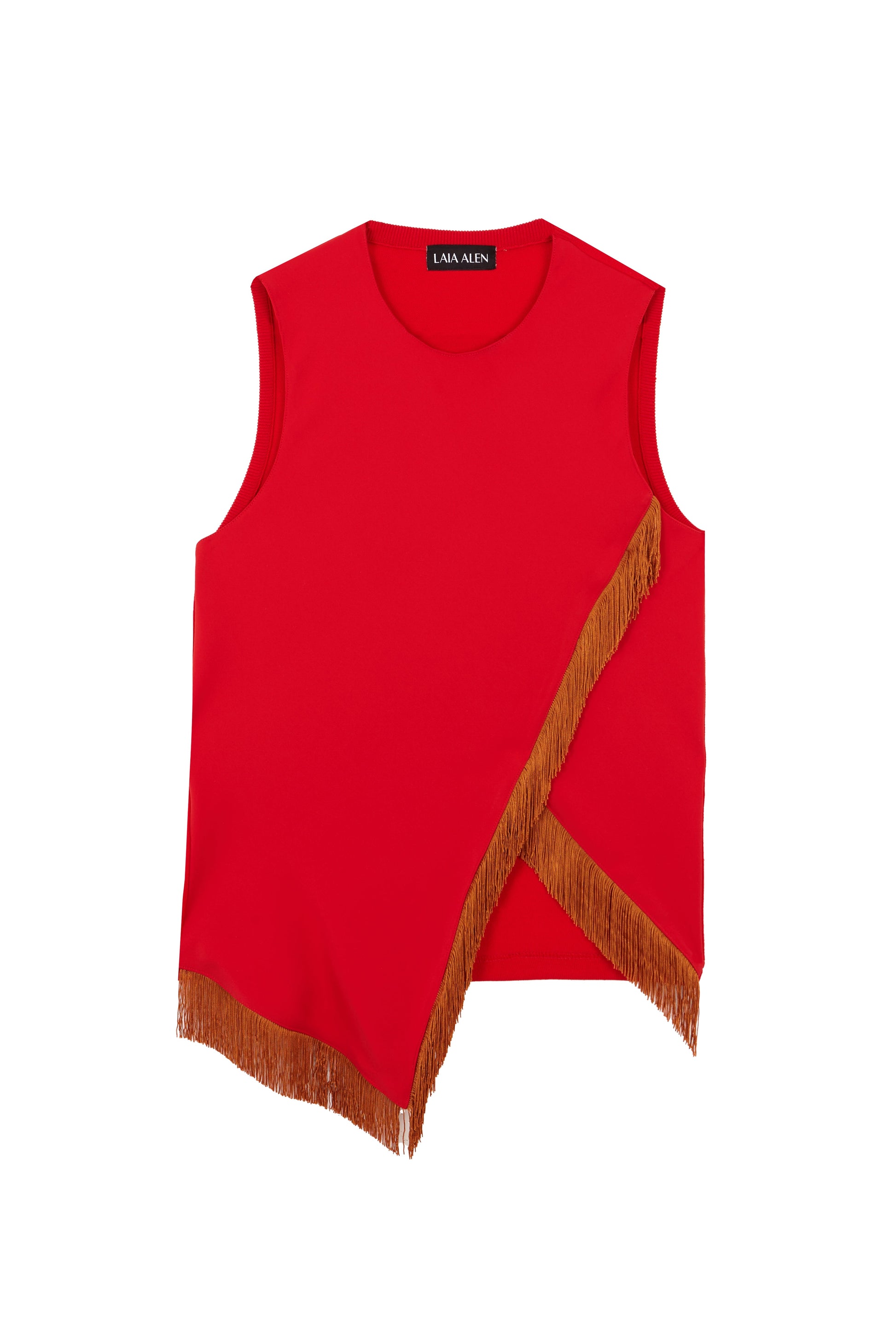 Top Ines rojo con flecos bordados de Laia Alen – Laia Alen · PORTICO Concept, Turó Park Barcelona (vista 3)