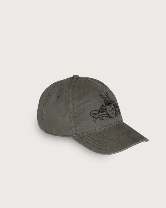 Gorra Juana verde de IQ Collection con logo bordado en negro