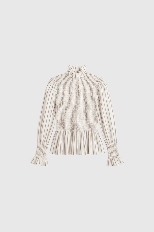 Camisa Aleria Rayas Cabernet de Maria de la Orden Studio · detalle 2