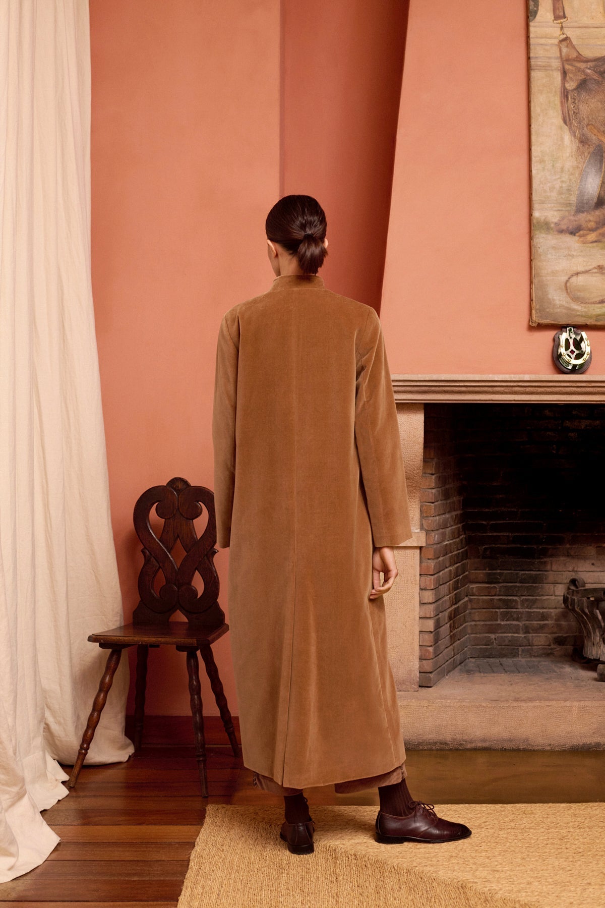 Abrigo Carnot Terciopelo Camel de Maria de la Orden · detalle 4