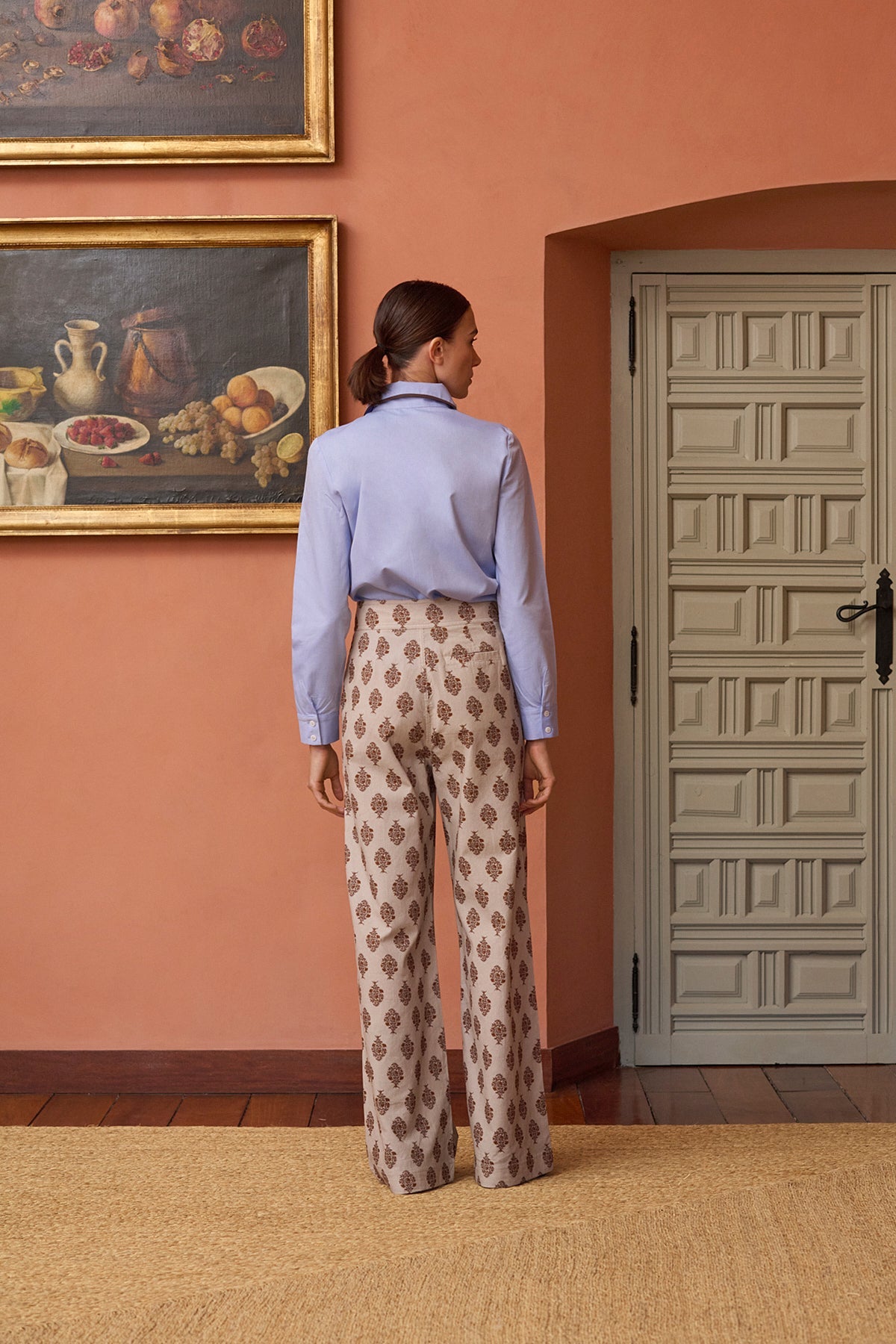 Pantalón Douglas Flores Beige