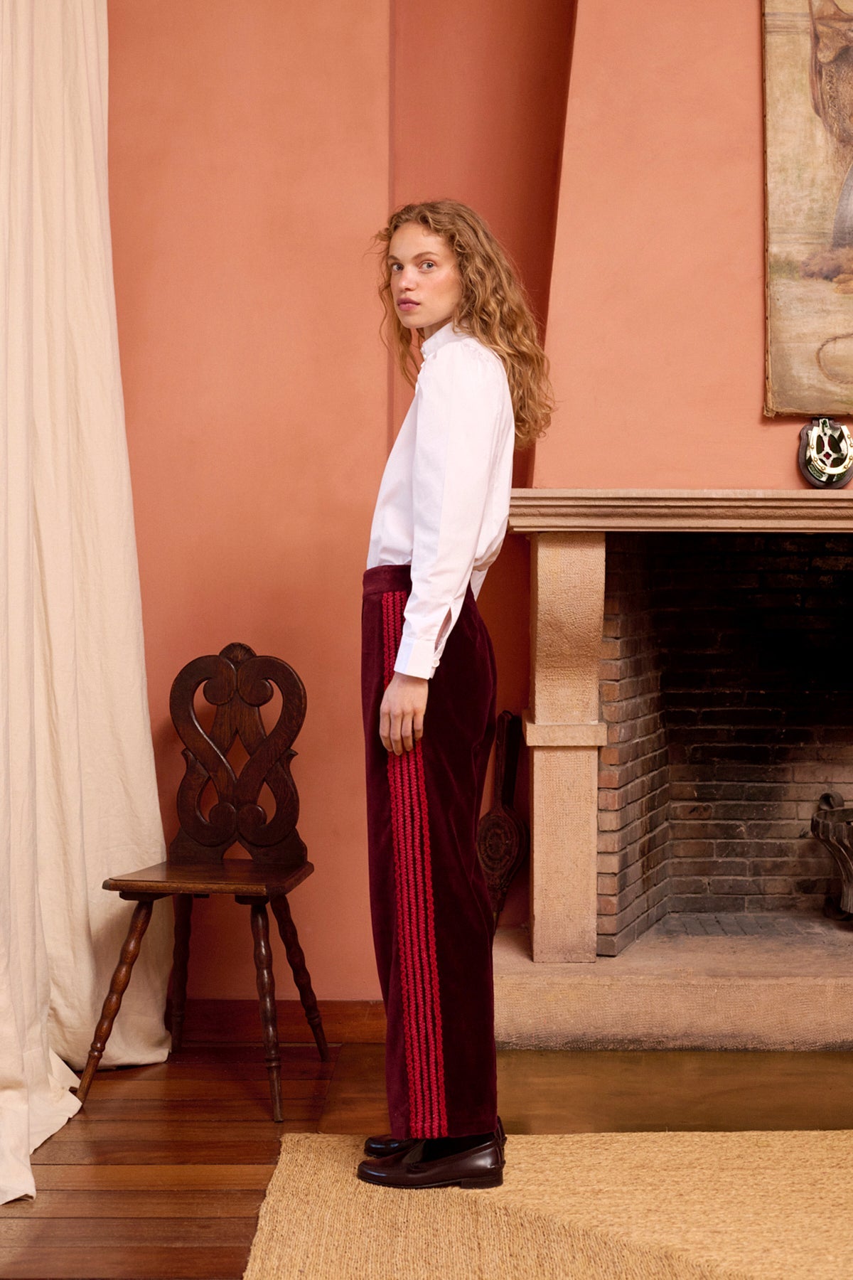 Pantalón Eliott Terciopelo Burdeos