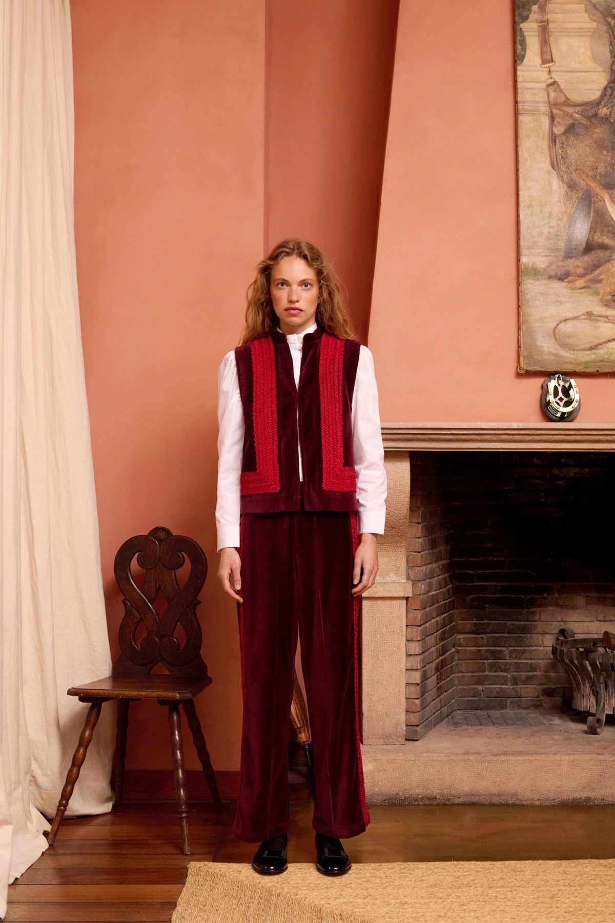 Pantalón Eliott Terciopelo Burdeos