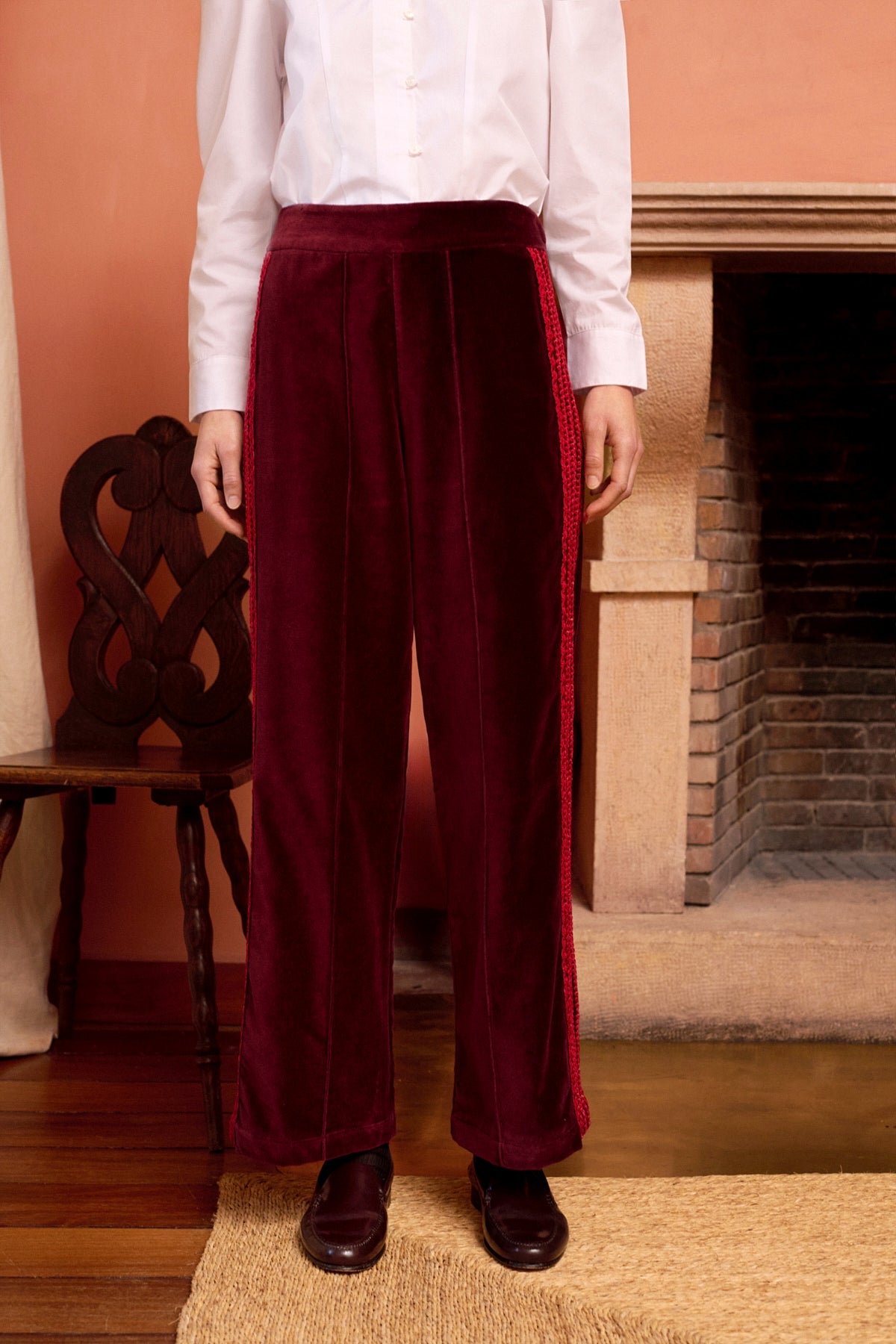 Pantalón Eliott Terciopelo Burdeos