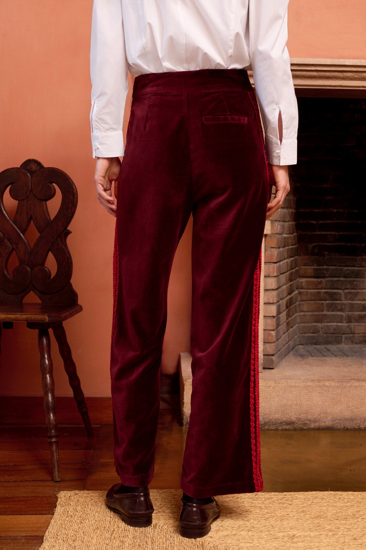 Pantalón Eliott Terciopelo Burdeos