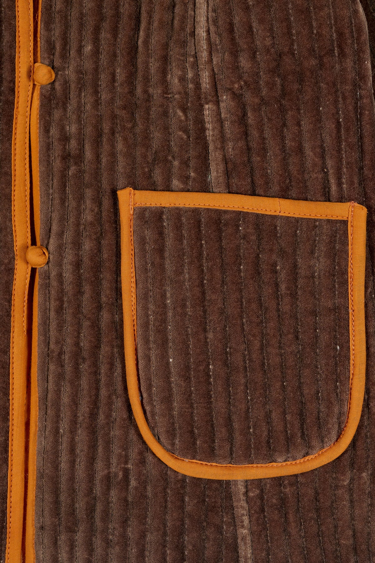Chaqueta Fittonia marrón de Maria de la Orden, vista lateral