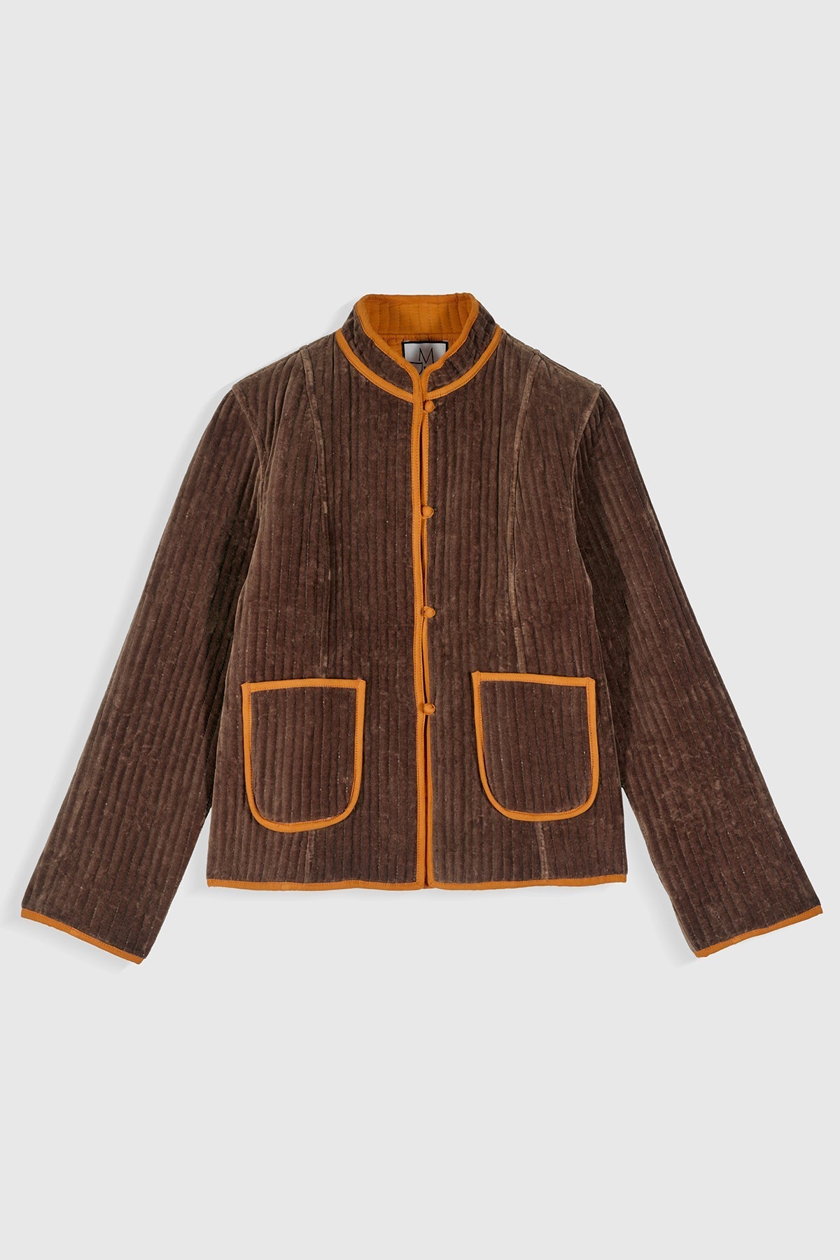 Chaqueta Fittonia marrón de Maria de la Orden, detalle