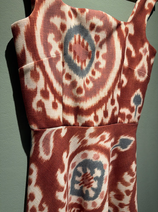 Vestido Ikat marrón