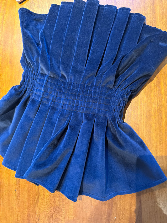 Top terciopelo azul marino