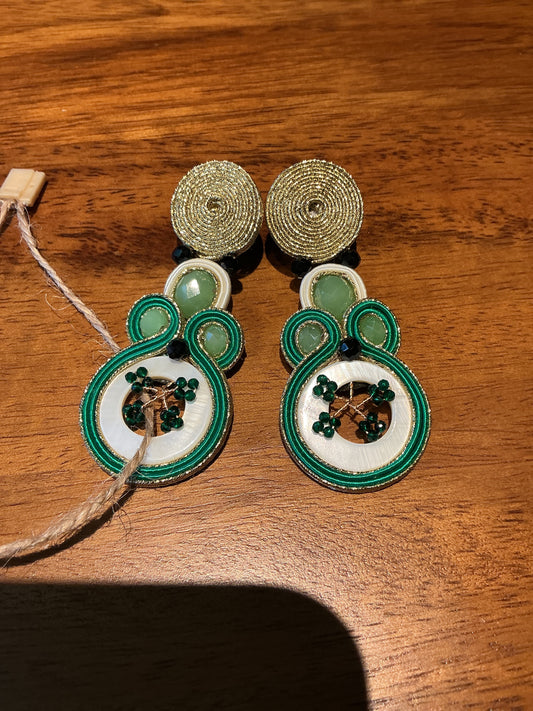 Pendientes green blossom