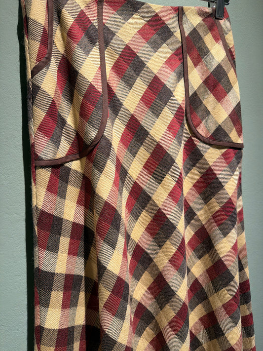 Falda cuadros lana