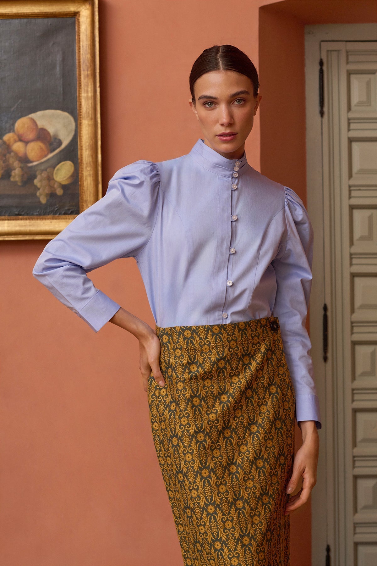 Camisa Iza azul cielo de Maria de la Orden