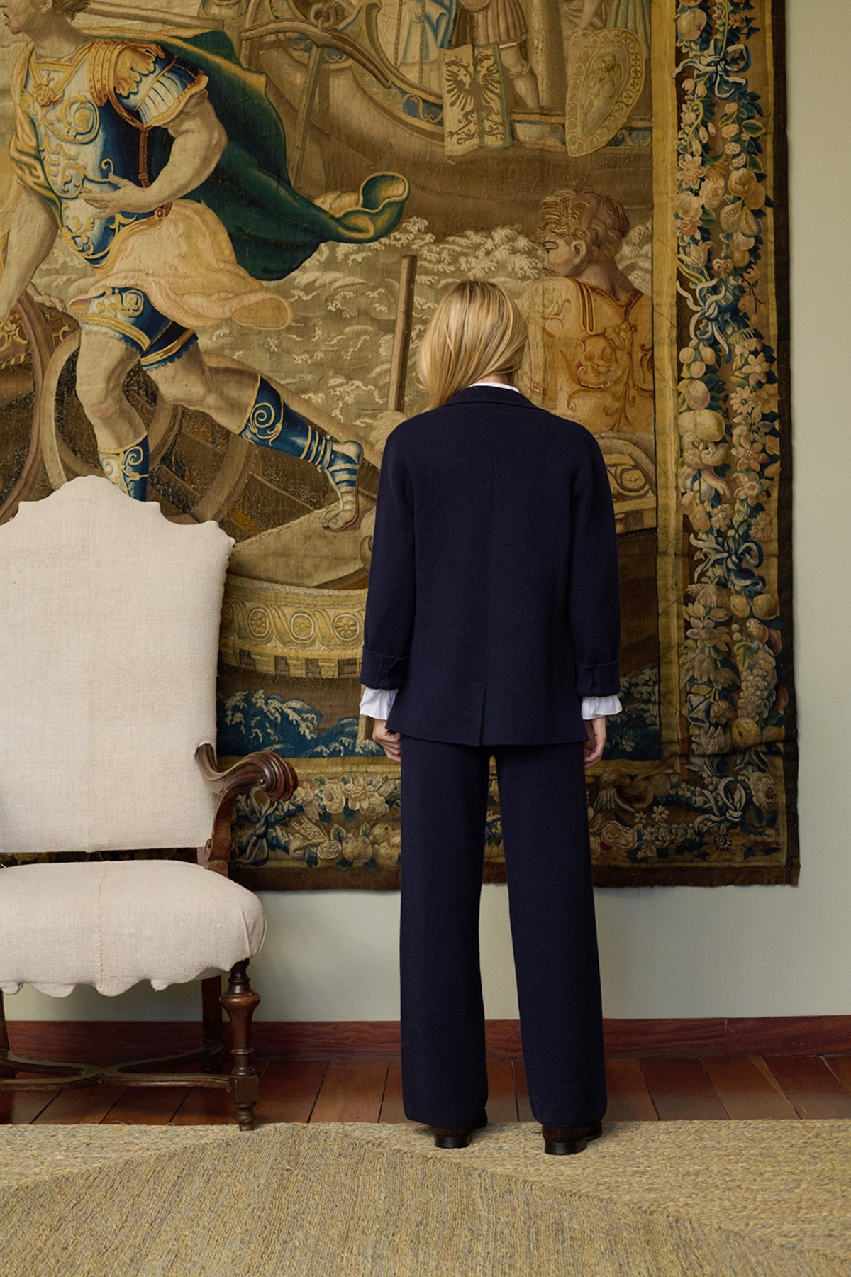 Chaqueta Maelys Cachemir Azul Marino de Maria de la Orden - detalle 4