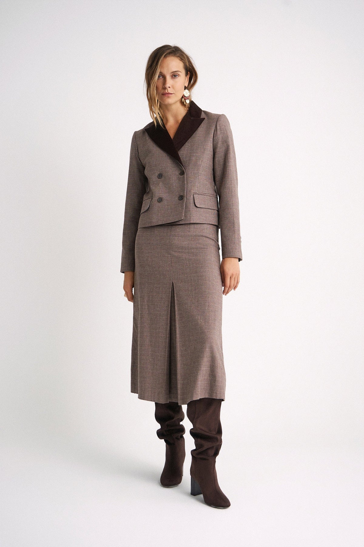 Falda Ivet Brown Checks de Magnolya Collection · detalle 1