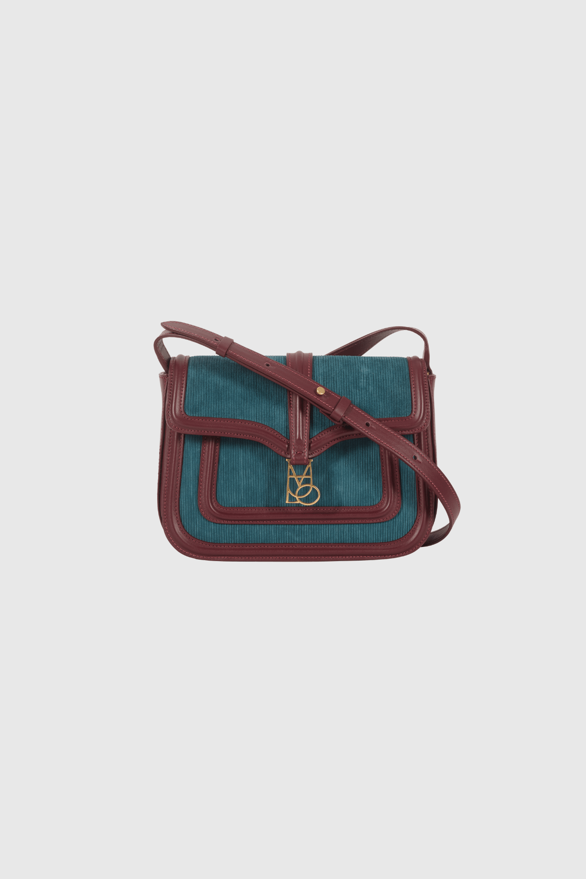 Bolso Noah Petróleo de Maria de la Orden - vista trasera con bolsillo plano