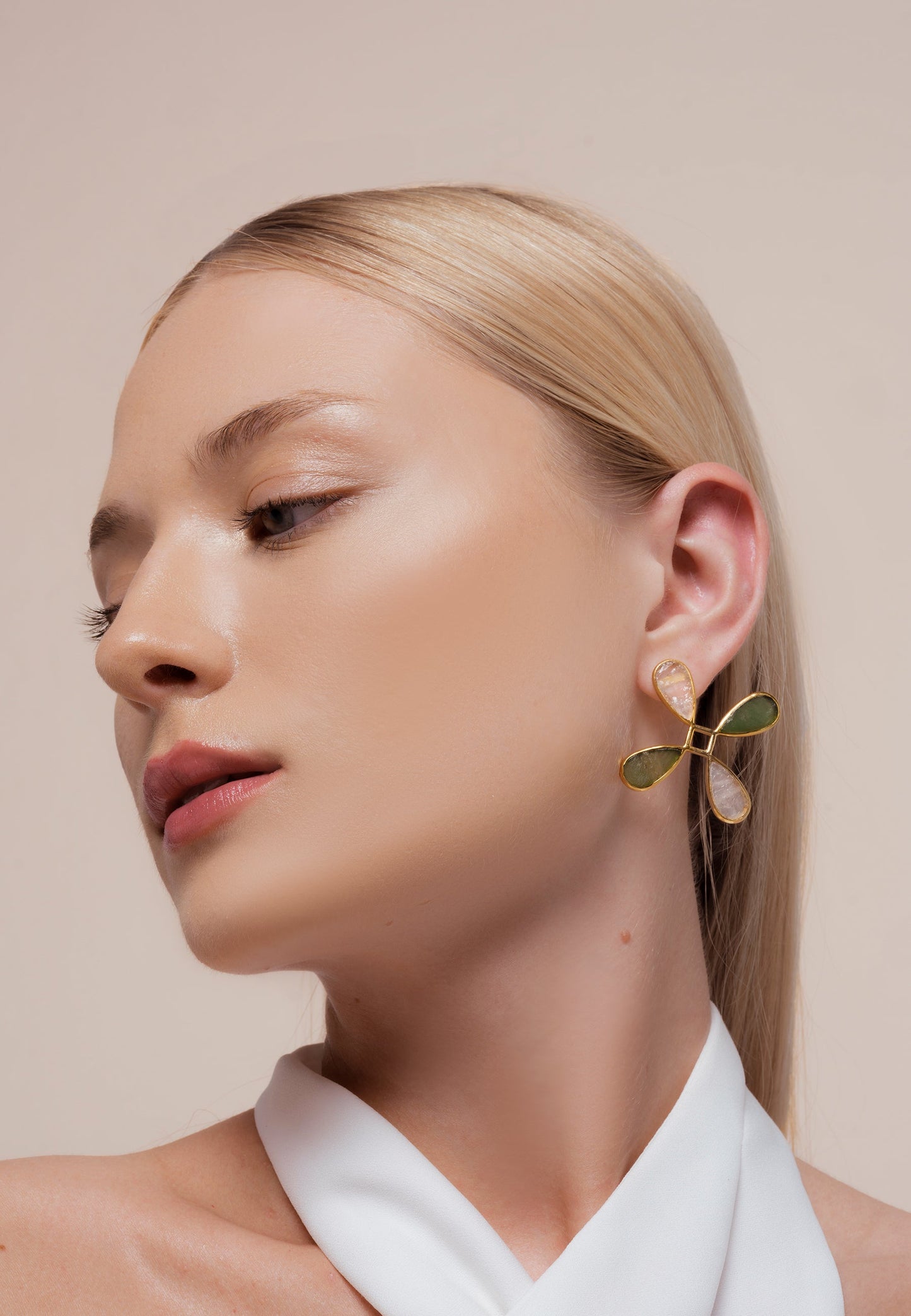 Pendientes Namasté Verde Rosa