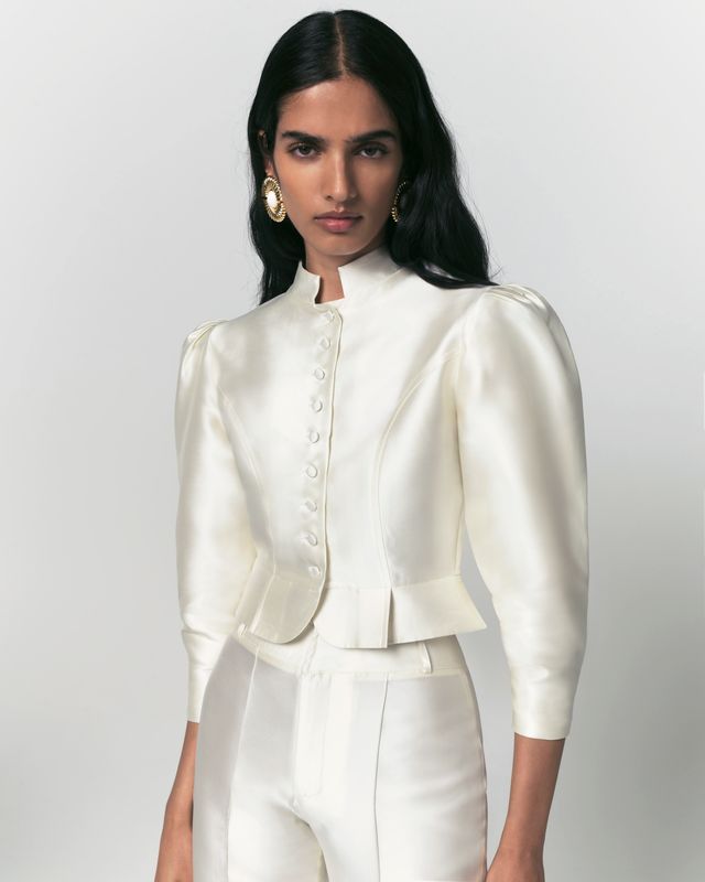 Chaqueta Amoako Satén Blanco