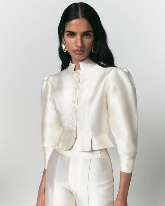 Chaqueta Amoako Satén Blanco