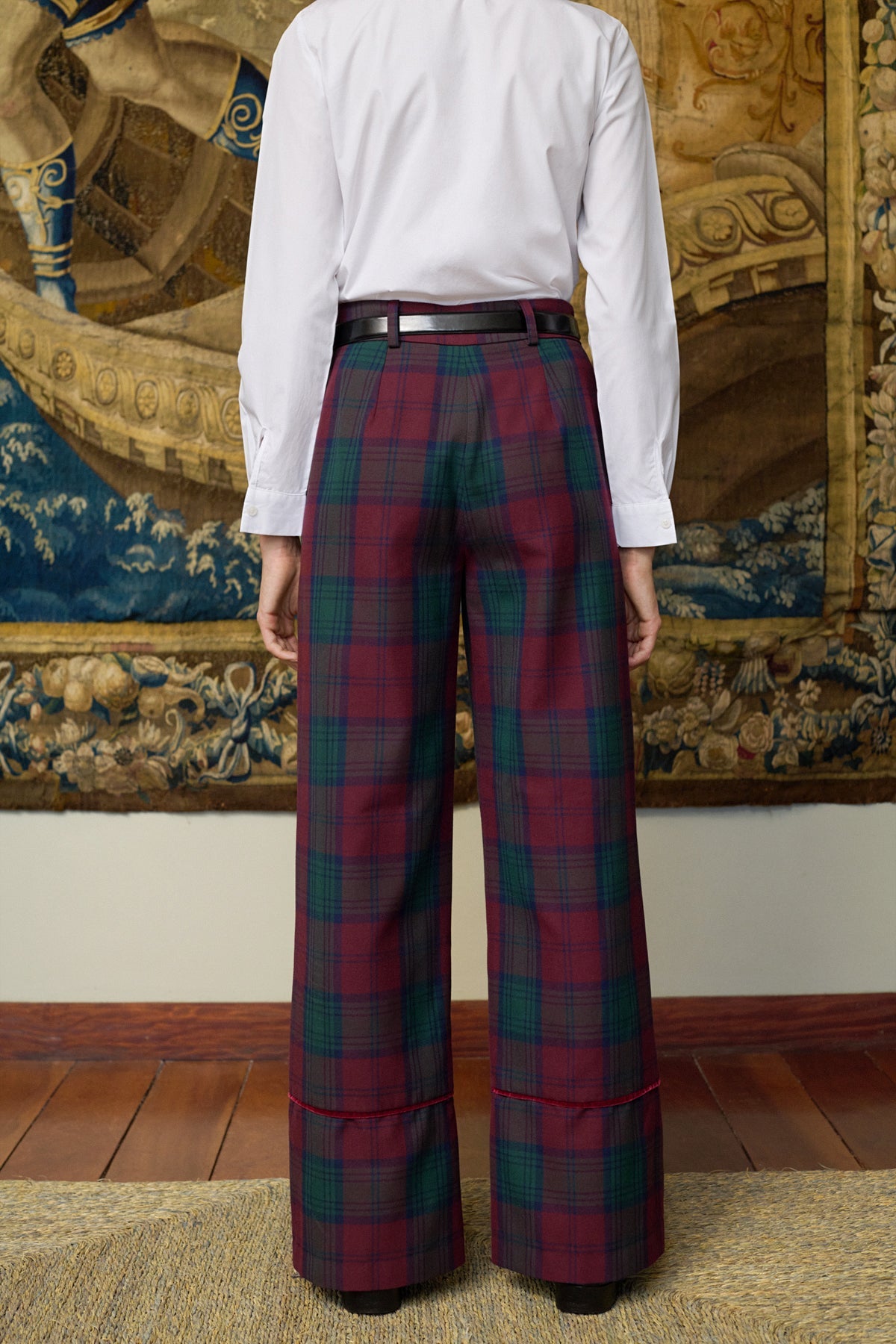 Pantalón Romeo Cuadros Cabernet de Maria de la Orden Studio · detalle 4