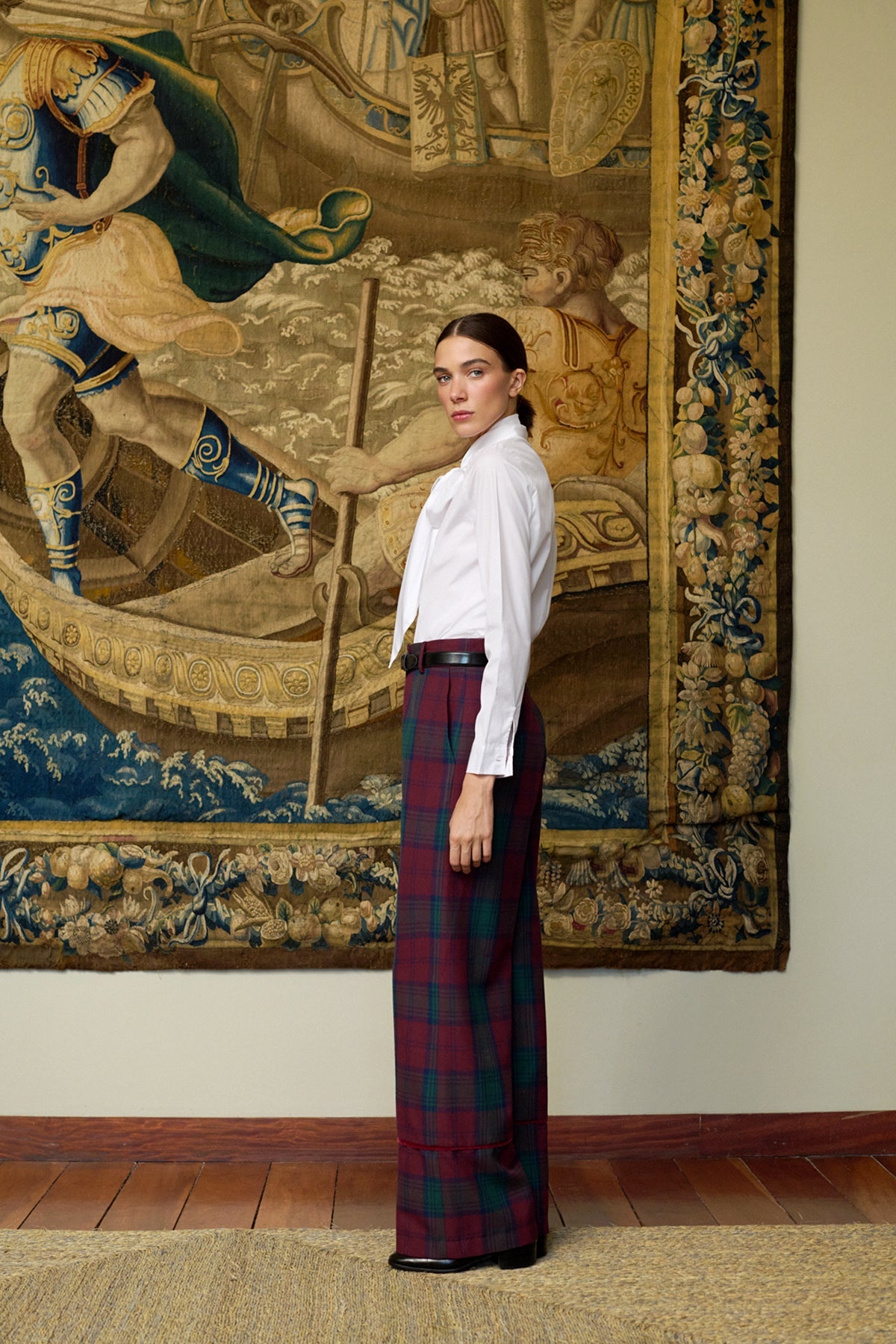 Pantalón Romeo Cuadros Cabernet de Maria de la Orden Studio · detalle 7