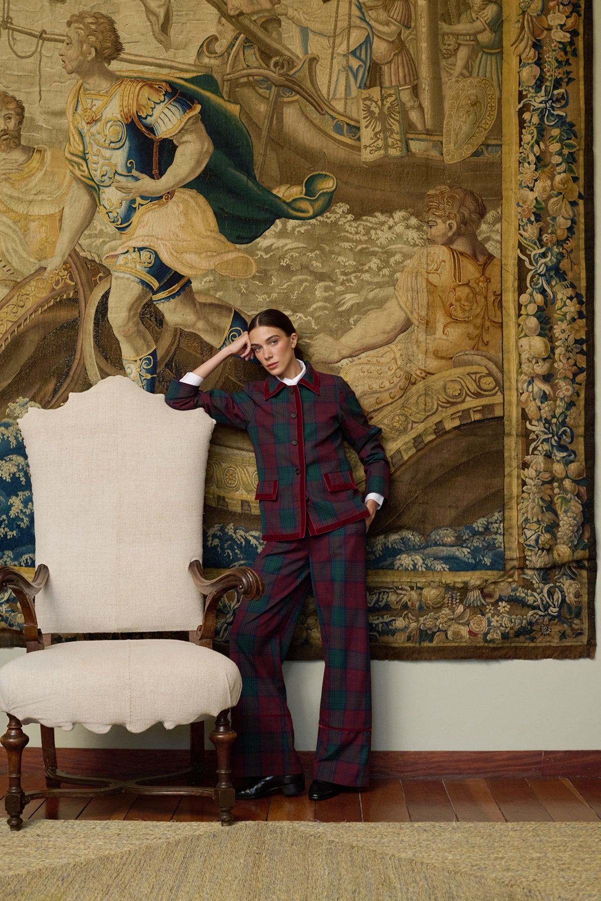 Pantalón Romeo Cuadros Cabernet de Maria de la Orden Studio · detalle 9