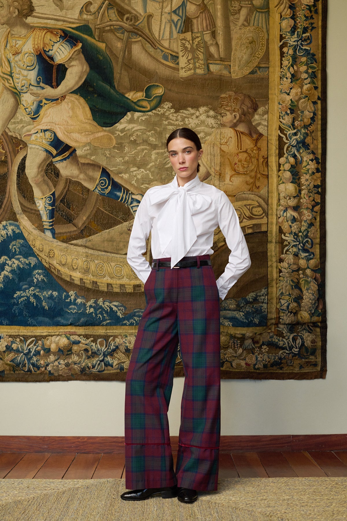 Pantalón Romeo Cuadros Cabernet de Maria de la Orden Studio · detalle 6