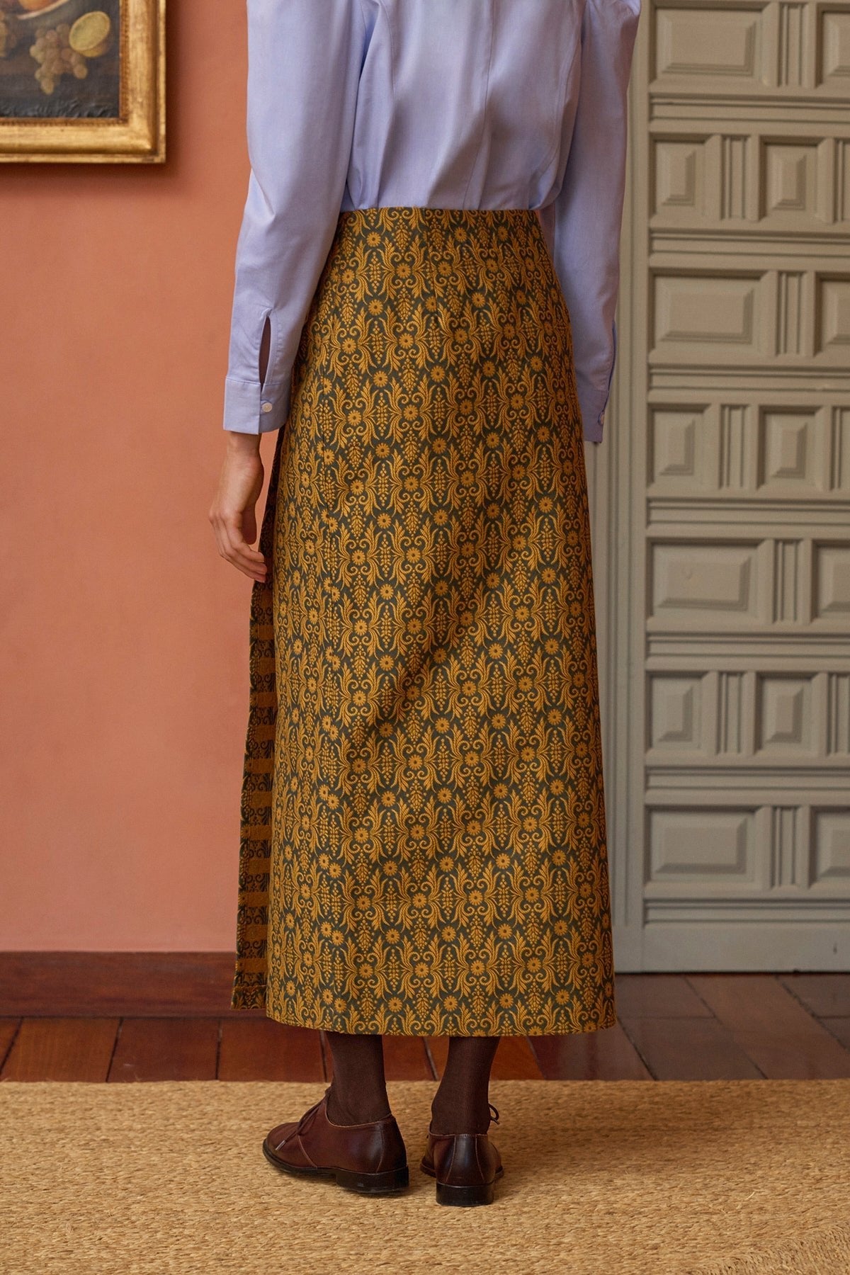 Falda Segur Jacquard Barroco de Maria de la Orden - detalle tejido jacquard